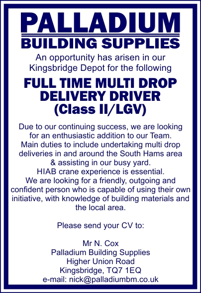 Full Time Multi Drop Delivery Driver Wanted