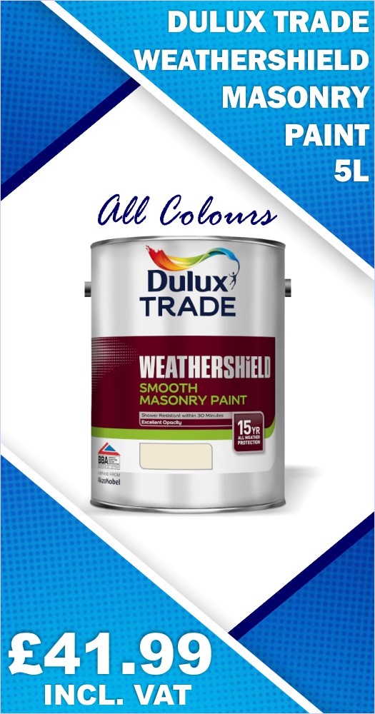 Dulux Trade Weathershield Smooth Masonry Paint 5L