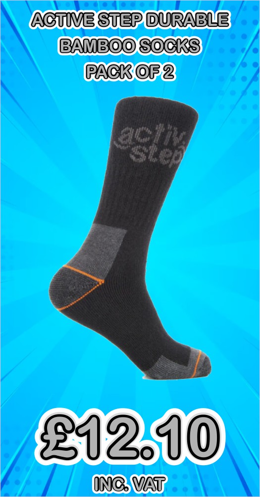 Active Step Durable Bamboo Socks  Pack of 2