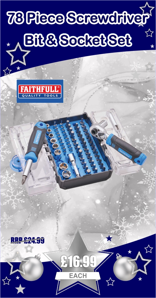 Faithful 78 Piece Screwdriver Bit & Socket Set