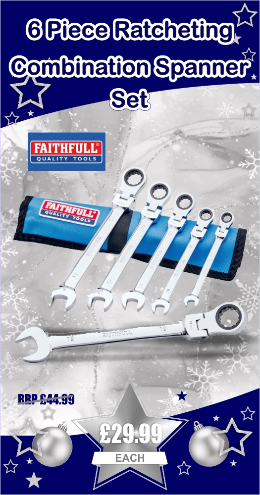 Faithfull 6 Piece Ratcheting Combination Spanner Set