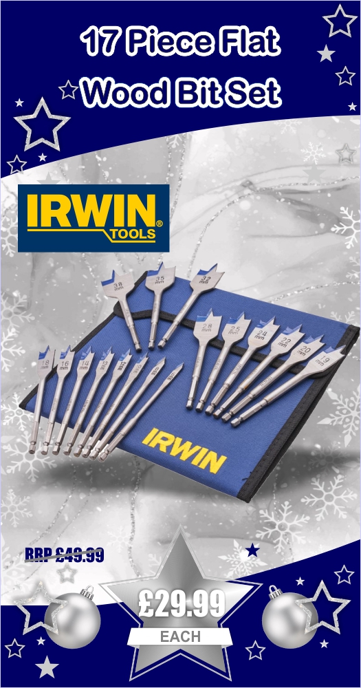 Irwin 17 Piece Flat Wood Bit Set