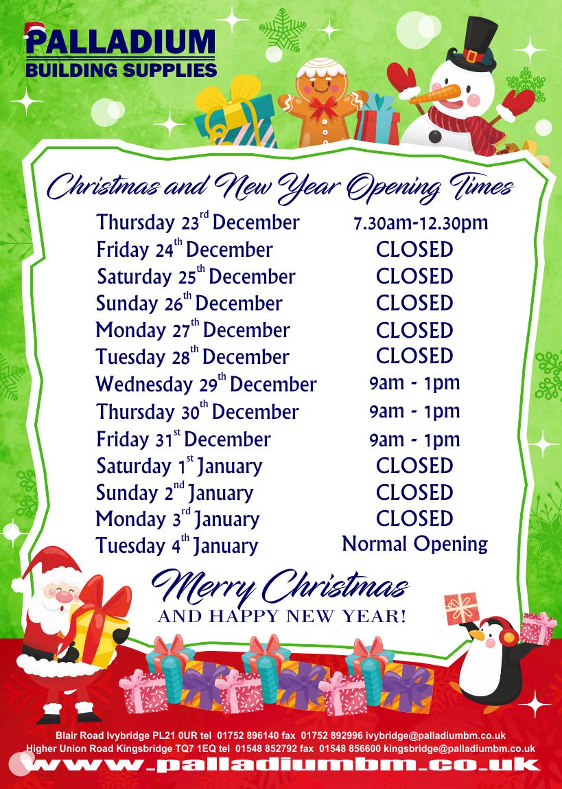 Christmas Opening Hours