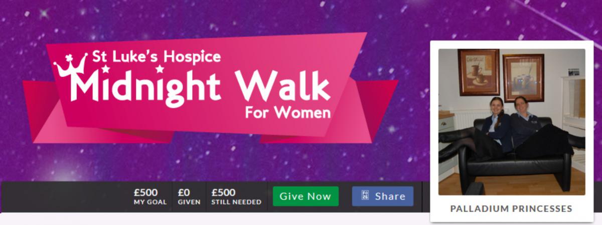 Help Palladium Princesses make a difference - St Luke's Hospice Midnight Walk